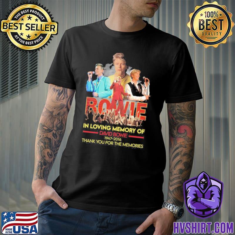 Bowie in loving memory of Davaid Bowie 1947 2016 thank you for the memories shirt