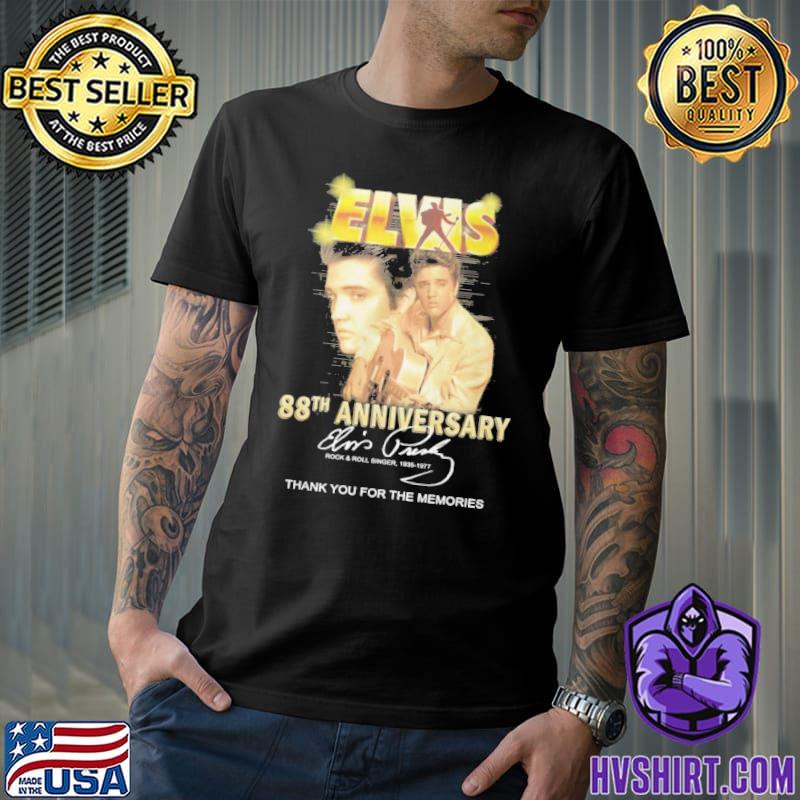 Elvis 88th anniversary Elvis Presley Rock and Roll singer thank you for the memories signature shirt