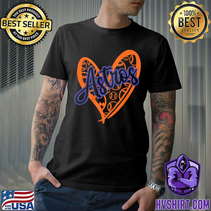 Houston Astros heart baseball love shirt
