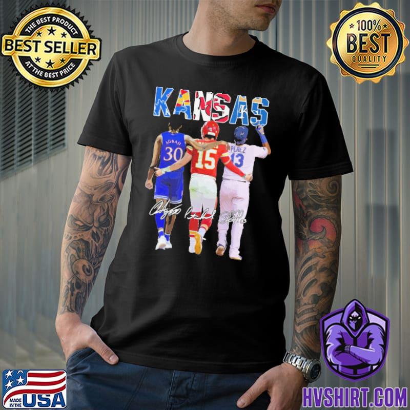 Nice kansas Kansas Jayhawks Kansas City Chiefs and Kansas City Royals shirt,  hoodie, sweater, long sleeve and tank top