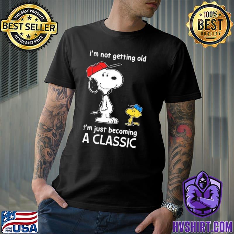 Snoopy and woodstocks I'm not getting old I'm just becoming a classic shirt