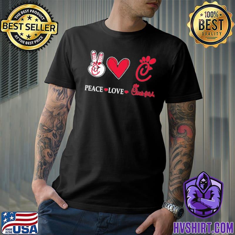 Top peace love Chick fil a heart love shirt
