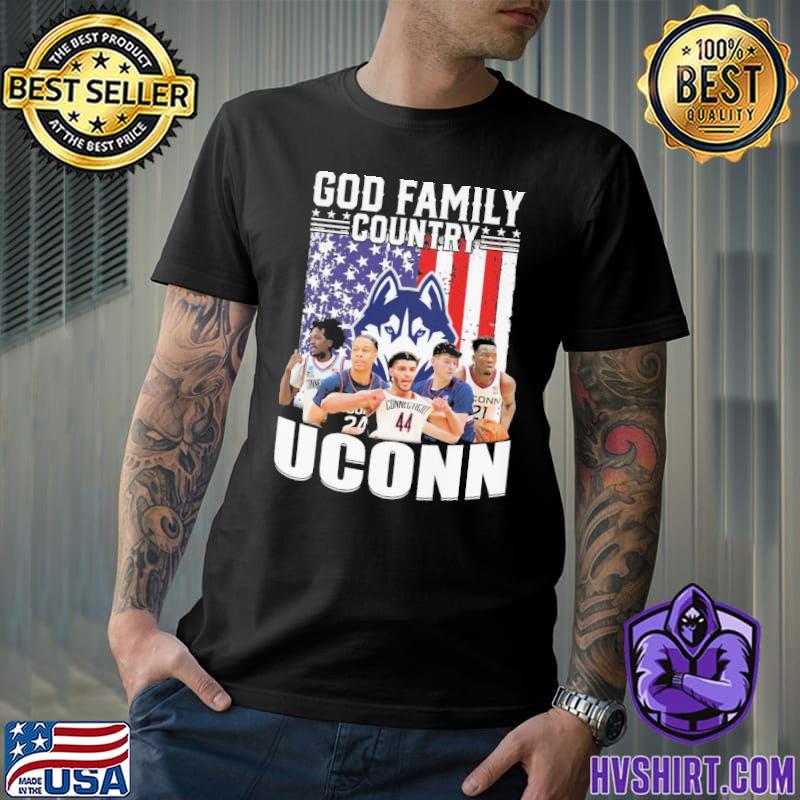 God family country Uconn America flag shirt
