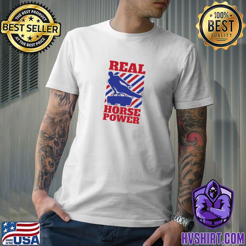 Gymnastic Pommel Horse Spinner Male Gymnast Real Horse Power T-Shirt