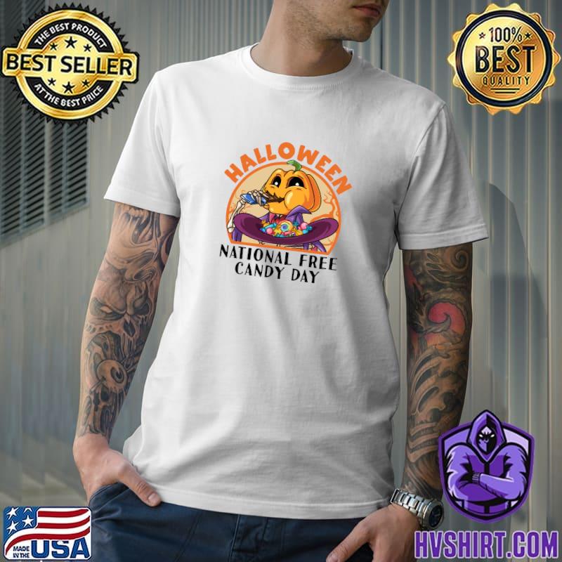 Halloween National Free Candy Day Pumpkin Sweet Tooth Candy Ghoul T-Shirt