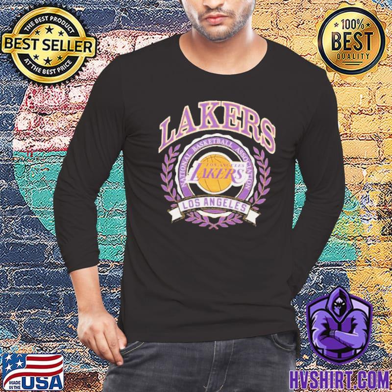 Los Angeles Lakers Vintage Crest Logo T-Shirt - Purple/Unisex Tee/3XL