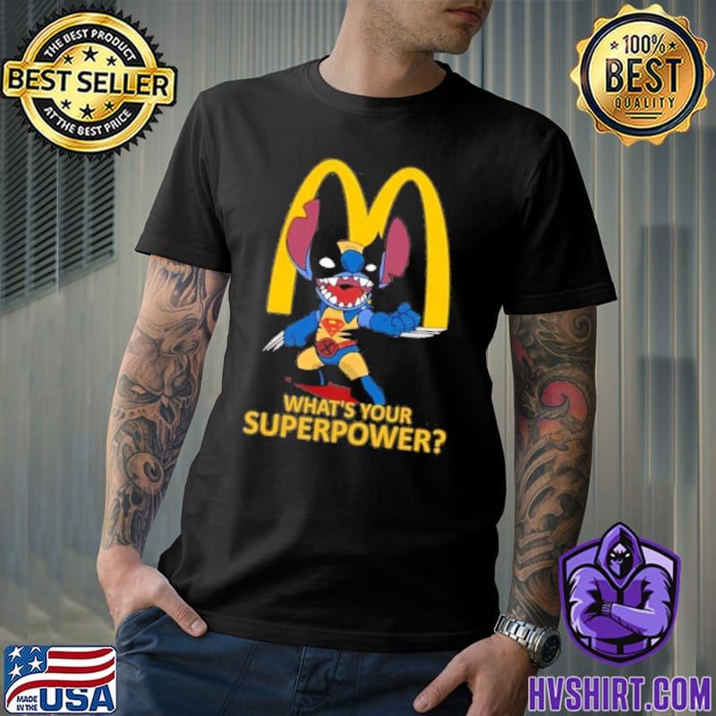 MCDONALD'S what's your superpower Stitch shirt