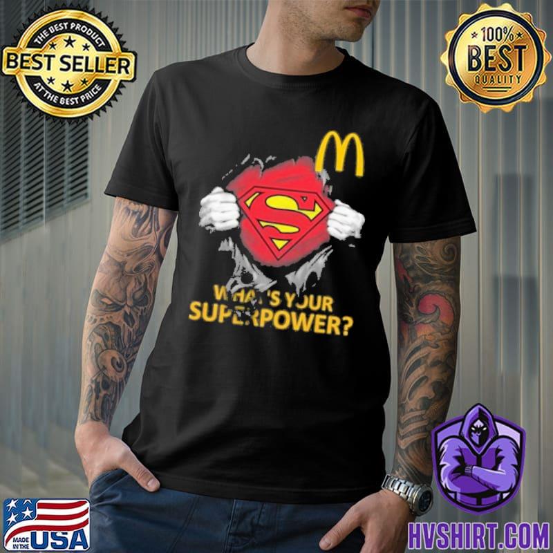 MCDONALD'S what's your superpower superman shirt