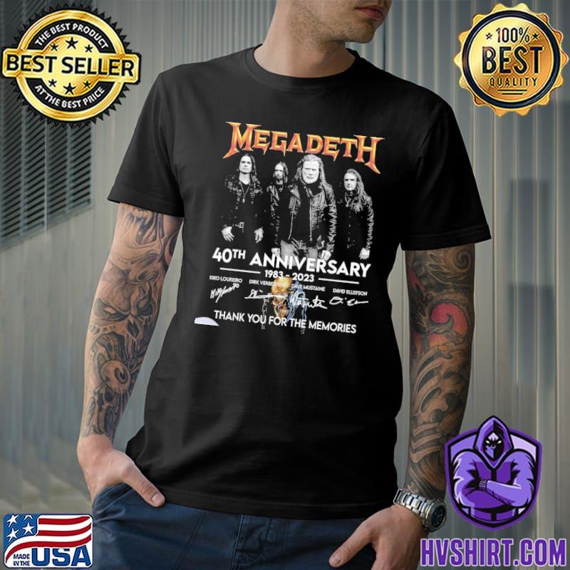 Megadeth 40th Anniversary 1983 2023 Thank You For The Memories Signatures Shirt