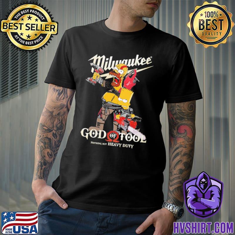 Milwaukee god of tool nothing but heavy duty Homer Simpson shirt