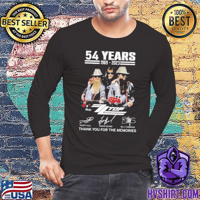 54 years 1969 2023 Zz top thank you for the memories signature shirt