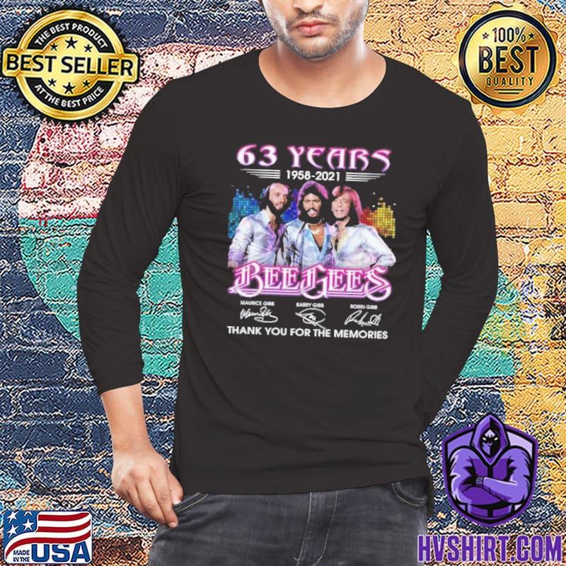 63 years 1958 2021 Bee Gees thank you for the memories signature shirt