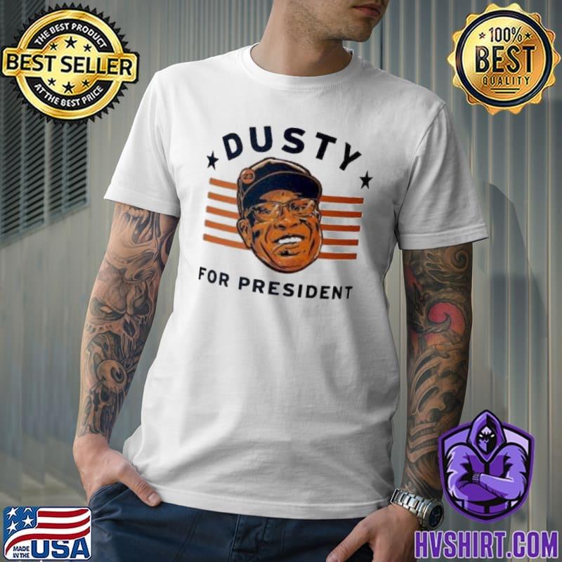 Dusty for president star red line shirt