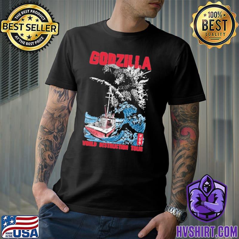 Godzilla world destruction tour horror shirt
