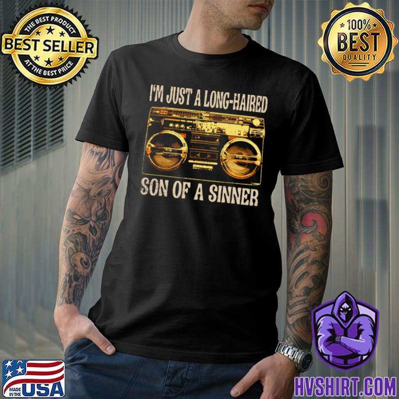 I'm Just A Long-Haired Son Of A Sinner Distressed Cassette T-Shirt