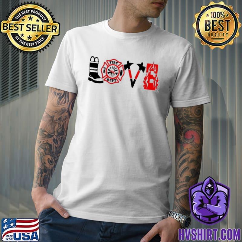 Love firefighter symbol shirt