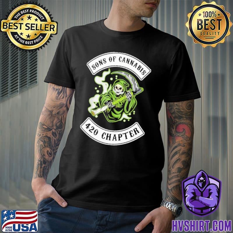Sons of cannabis 420 chapter skull shirt