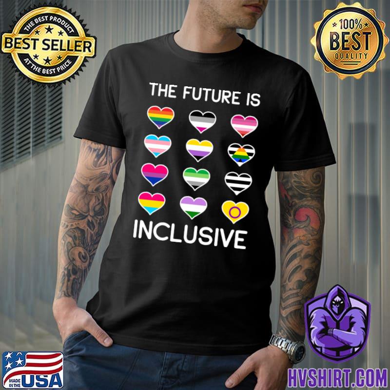 The Future Is Inclusive Hearts LGBT Flags T-Shirt