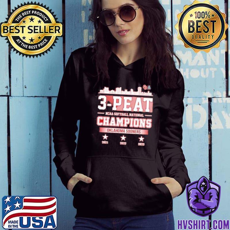 3-Peat 2023 NCAA Softball National Champions Oklahoma Sooners  2021-2022-2023 shirt, hoodie, sweater, long sleeve and tank top