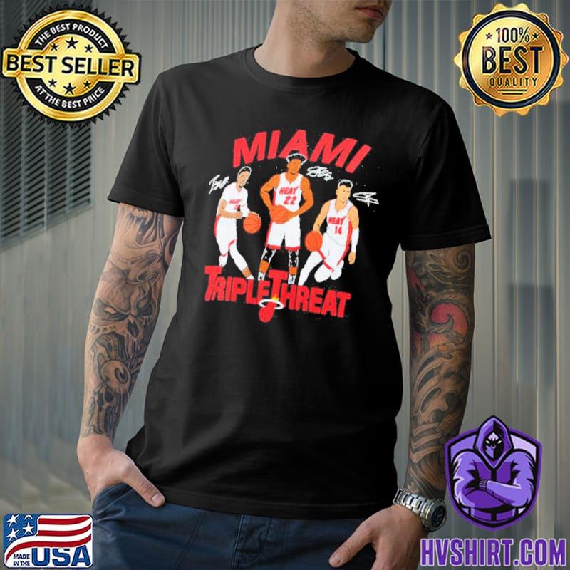 Miami Heat Jimmy Butler Bam Ado Tyler Herro triple threat statement  shirt, hoodie, sweater and v-neck t-shirt