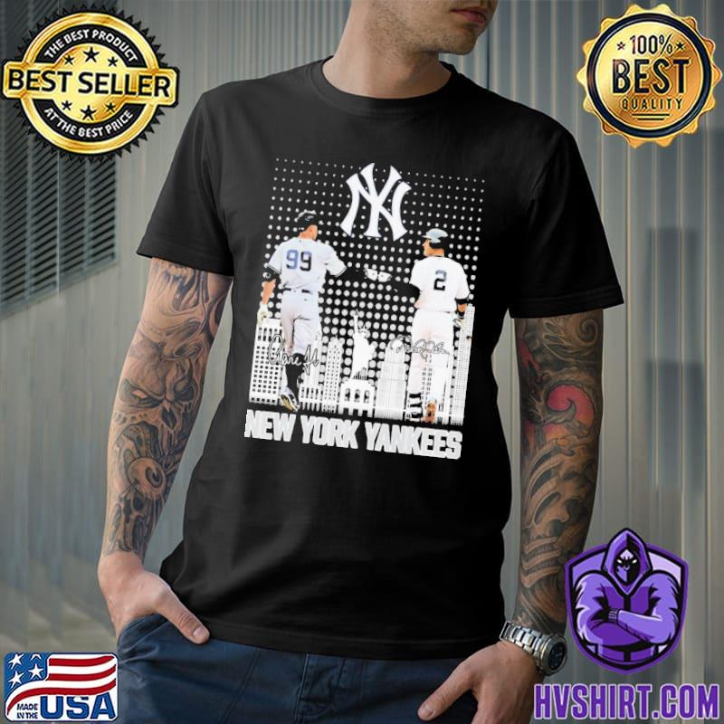 Derek Jeter and Aaron Judge New York Yankees city skyline T-shirt, hoodie,  sweater, long sleeve and tank top