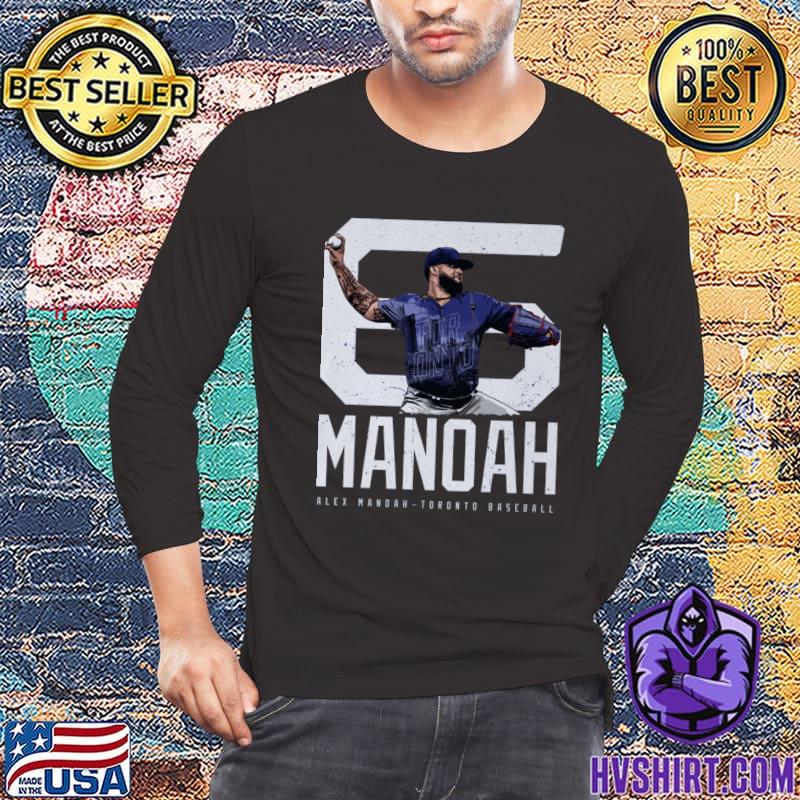 500LVL Alek Manoah Men's Cotton T-Shirt - Toronto Baseball Alek Manoah Toronto Big Number Wht