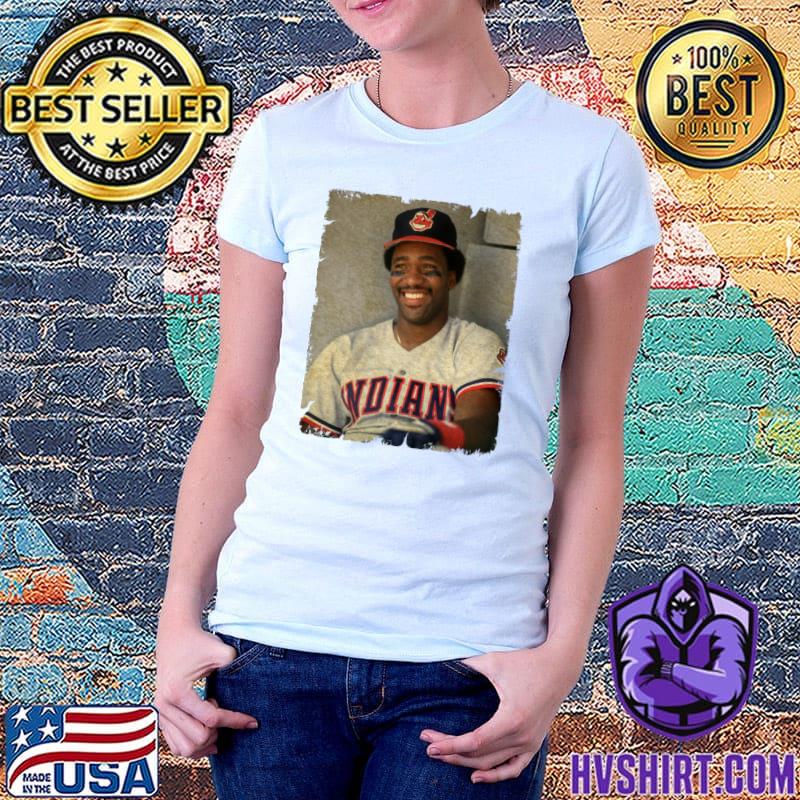 Joe Carter in Cleveland Guardians 1984 - 1989 An American Blues Slide T- Shirt - Guineashirt Premium ™ LLC