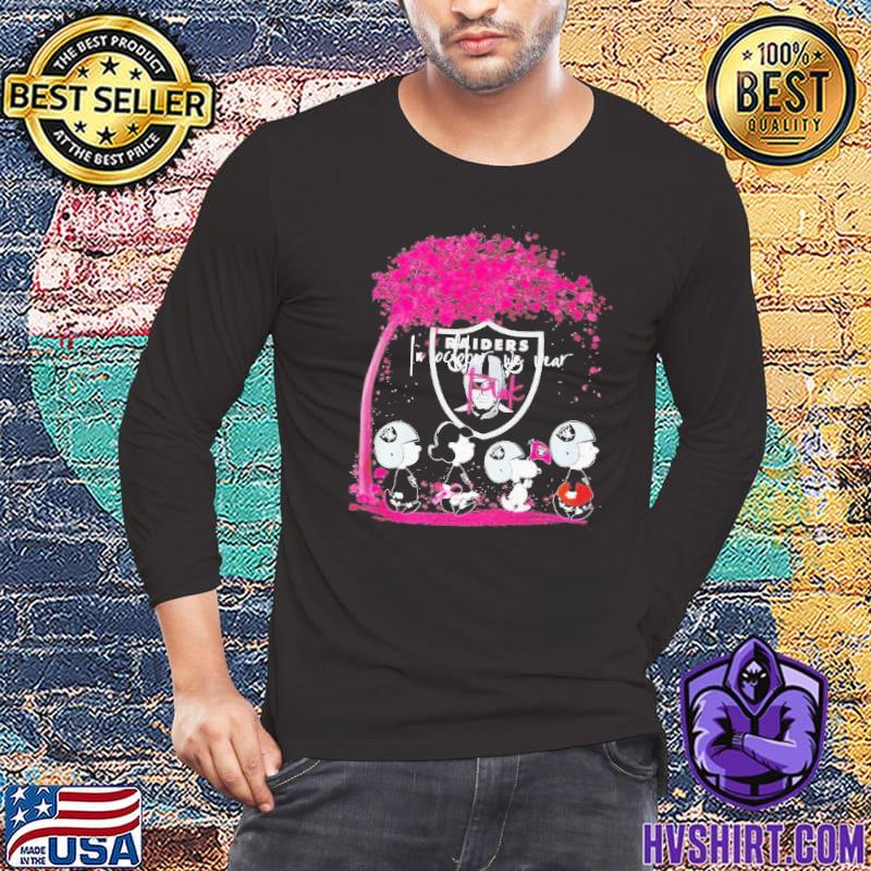 In October we wear pink Snoopy and friend Las Vegas Raiders shirt -  Guineashirt Premium ™ LLC