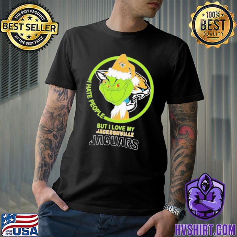 I Hate People But I Love My Jacksonville Jaguars Grinch NFL Unisex Jersey  Tee 