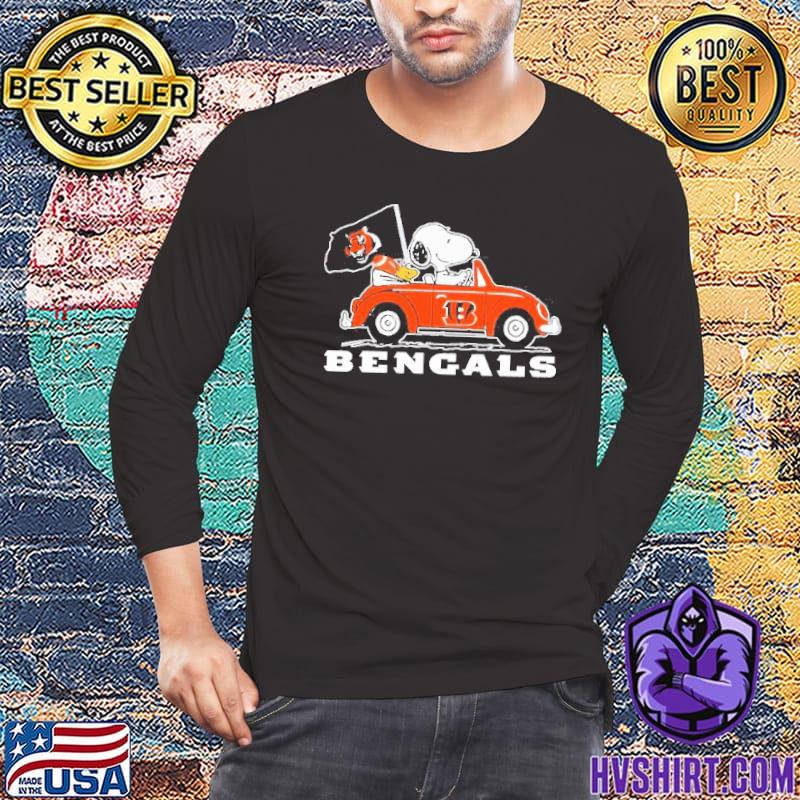 Snoopy And Woodstock Drive Car Bengals Football Shirt