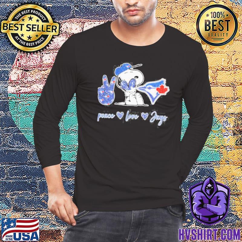 Snoopy Peace Love Toronto Blue Jays Shirt, hoodie, sweater, long sleeve and  tank top