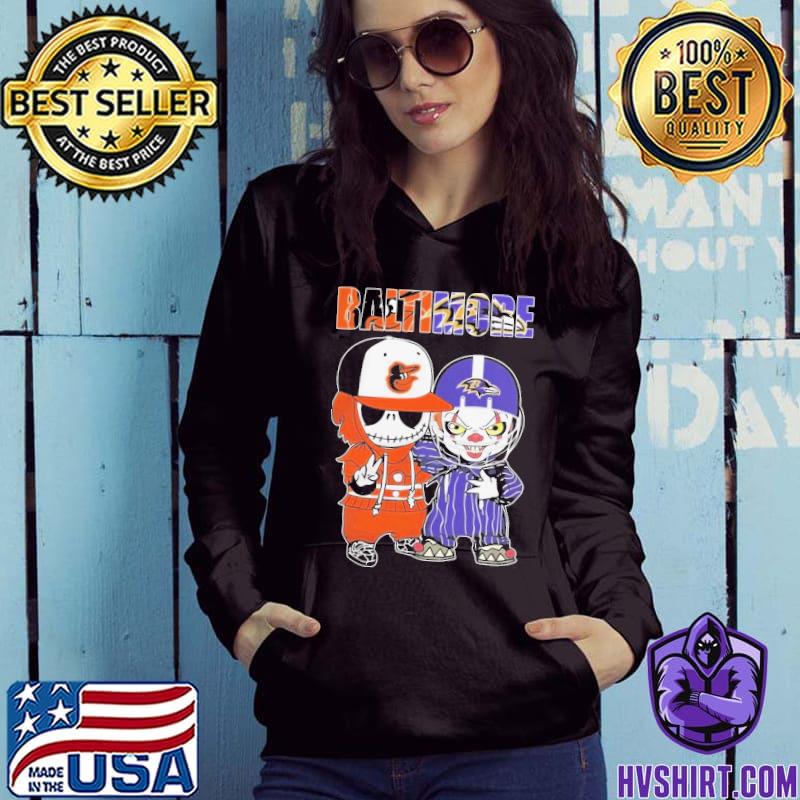 Official baltimore Orioles And Baltimore Ravens Jack Skellington It  Pennywise Shirt, hoodie, sweatshirt for men and women