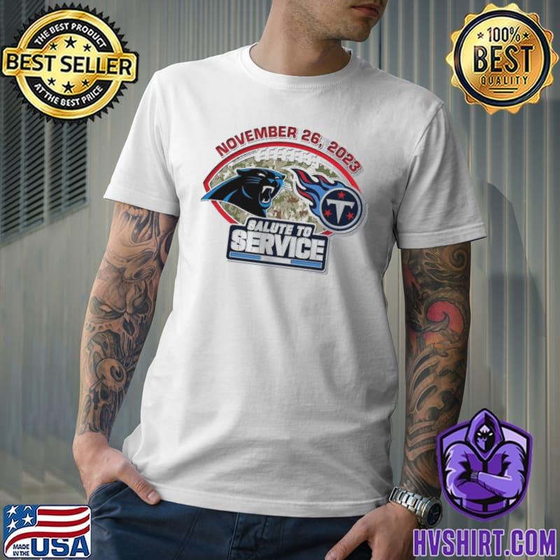 Carolina Panthers Vs Tennessee Titans Gameday Salute To Service November 26  2023 T Shirt