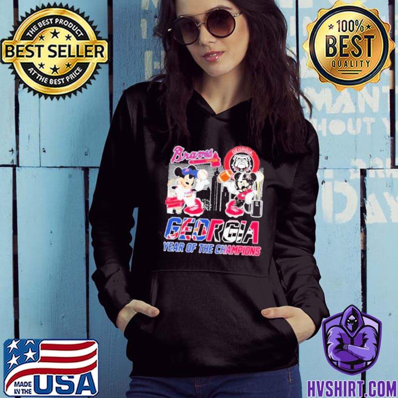 Mickey Mouse Georgia Bulldogs Atlanta Braves Georgia Year Of The Champions  Shirt, hoodie, sweater, long sleeve and tank top