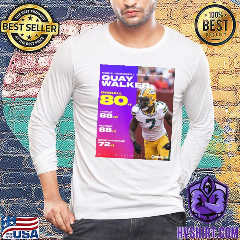 Middle Linebacker Green Bay Packers Quay Walker Overall 80 Points NFL  Madden 24 Home Decor Poster Canvas - Binteez