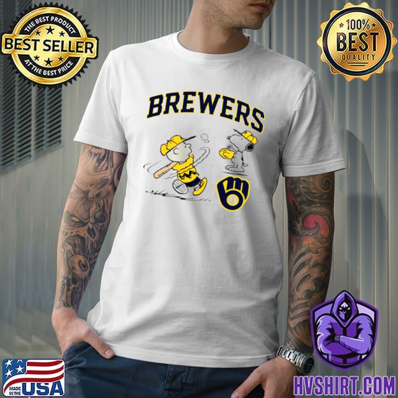 Peanuts Charlie Brown And Snoopy Playing Baseball Milwaukee Brewers shirt,sweater,  hoodie, sweater, long sleeve and tank top