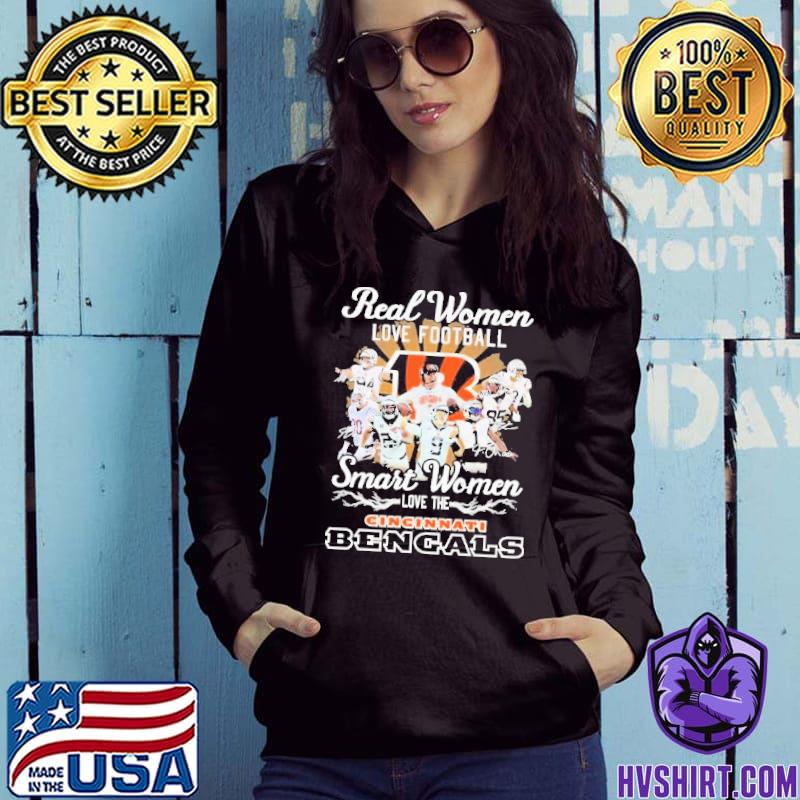 Official Real women love football smart women love the Cincinnati BEngals  signatures shirt, hoodie, sweater, long sleeve and tank top