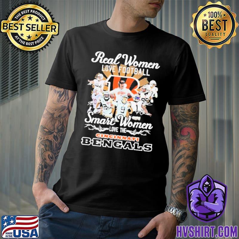 Real women love football smart women love the Cincinnati Bengals 2023  shirt, hoodie, sweater and long sleeve