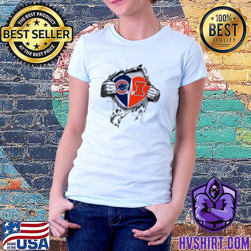 Blood Inside Me Chicago Cubs And Illinois Fighting Illini 2023 Shirt