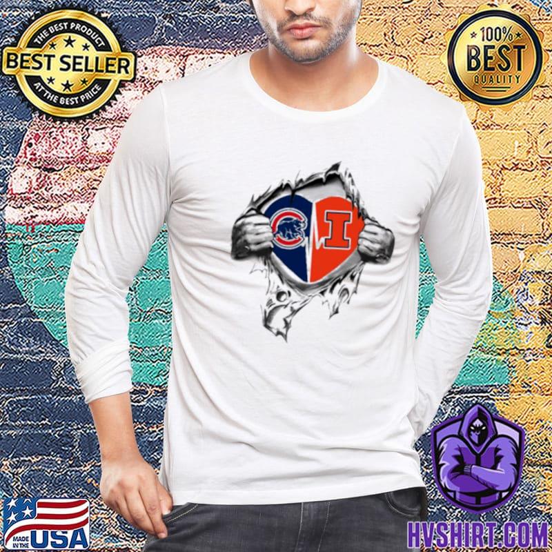 Blood Inside Me Chicago Cubs And Illinois Fighting Illini 2023 Shirt