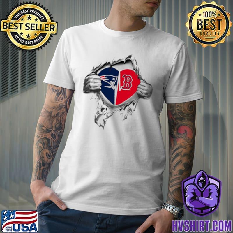 I love New England Patriots and Boston Red Sox heart shirt, hoodie