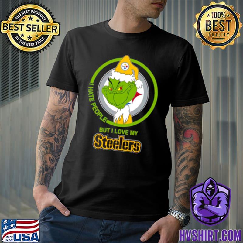 Pittsburgh Steelers Nfl Christmas Grinch I Hate People But I Love My  Favorite Football Team Shirt, hoodie, sweater, long sleeve and tank top